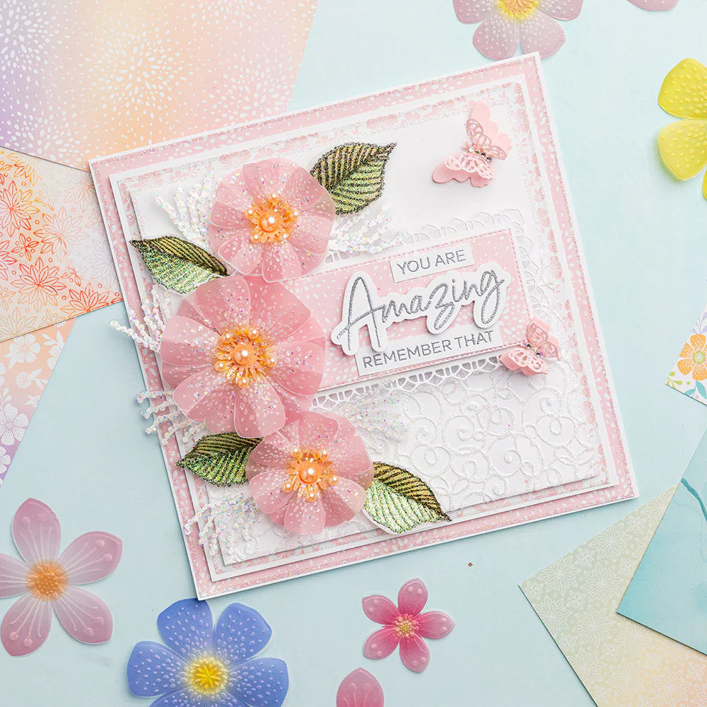 Chloe's Creative Cards Flower Bouquet Folder, Stamp and Die Set c-3dembdiest-flowbou