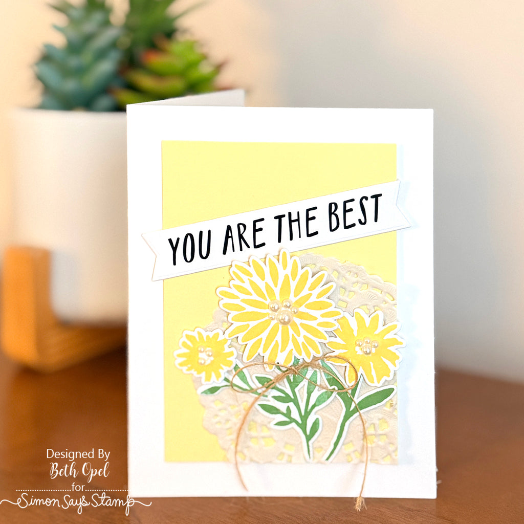 Simon Says Stamp Watercolor Bouquet Wafer Dies 1593sdc Friend Card