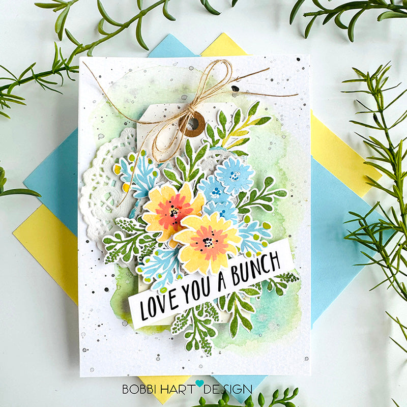 Simon Says Stamp and Dies Watercolor Bouquet set1167wb Love Card