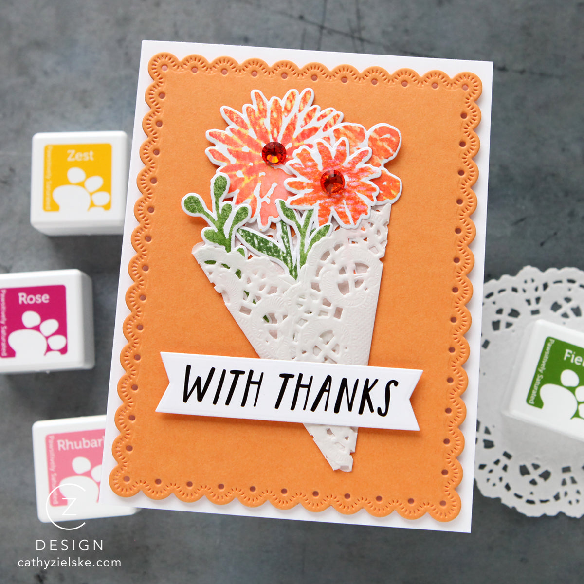 Simon Says Stamp and Dies Watercolor Bouquet set1167wb Thanks Card | color-code:ALT05