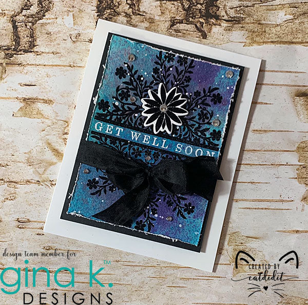 Gina K Designs FLOWING FLORALS Clear Stamps gkd131 get well