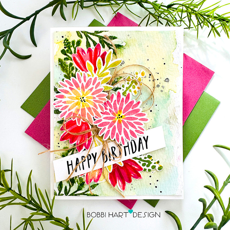 Simon Says Clear Stamps Watercolor Bouquet 2389ssc Birthday Card