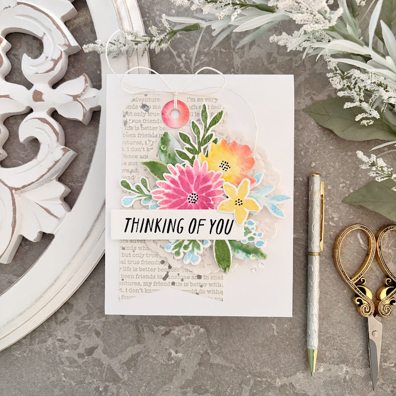 Simon Says Clear Stamps Watercolor Bouquet 2389ssc Thinking of You Card | color-code:ALT03