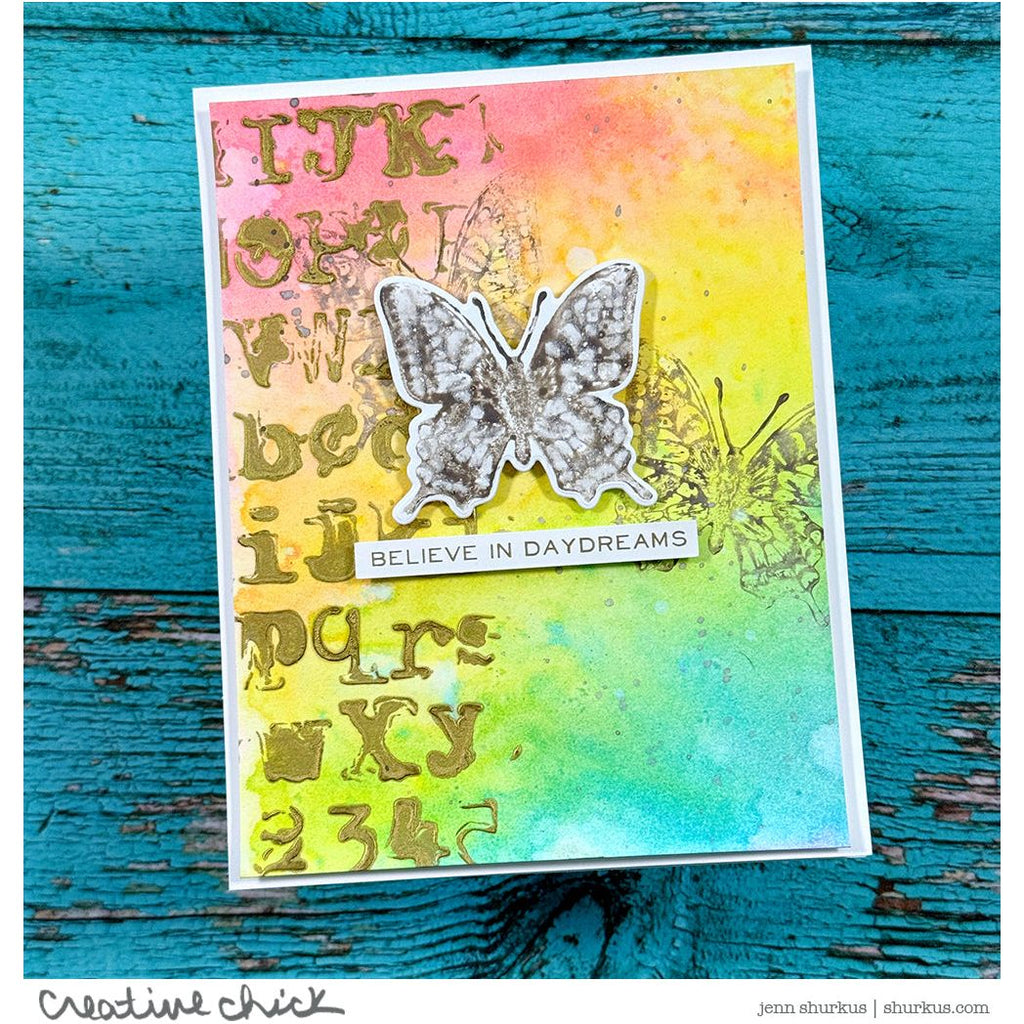 Tim Holtz Flutter Stamps with Simon Says Stamp Dies Bundle setfl25 Dream Card | color-code:ALT03