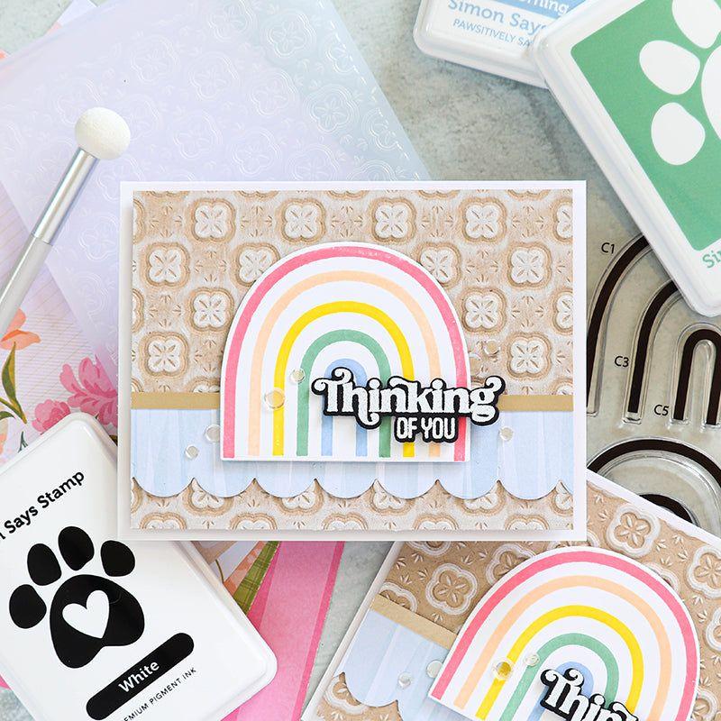 Simon Says Stamp Embossing Folder Margot Tile sf317 Thinking of You Card | color-code:ALT02