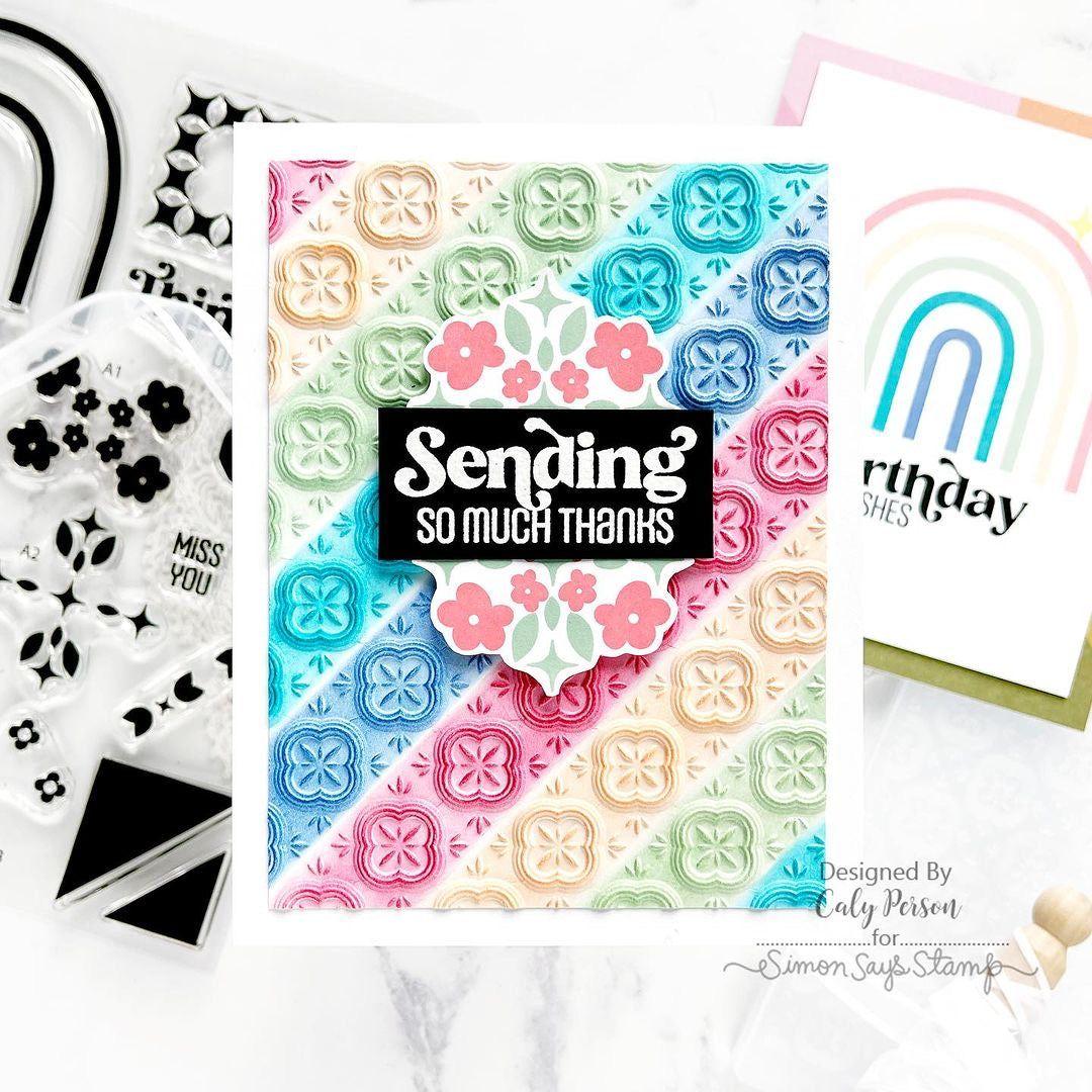 Simon Says Stamp Embossing Folder Margot Tile sf317 Thanks Card | color-code:ALT03