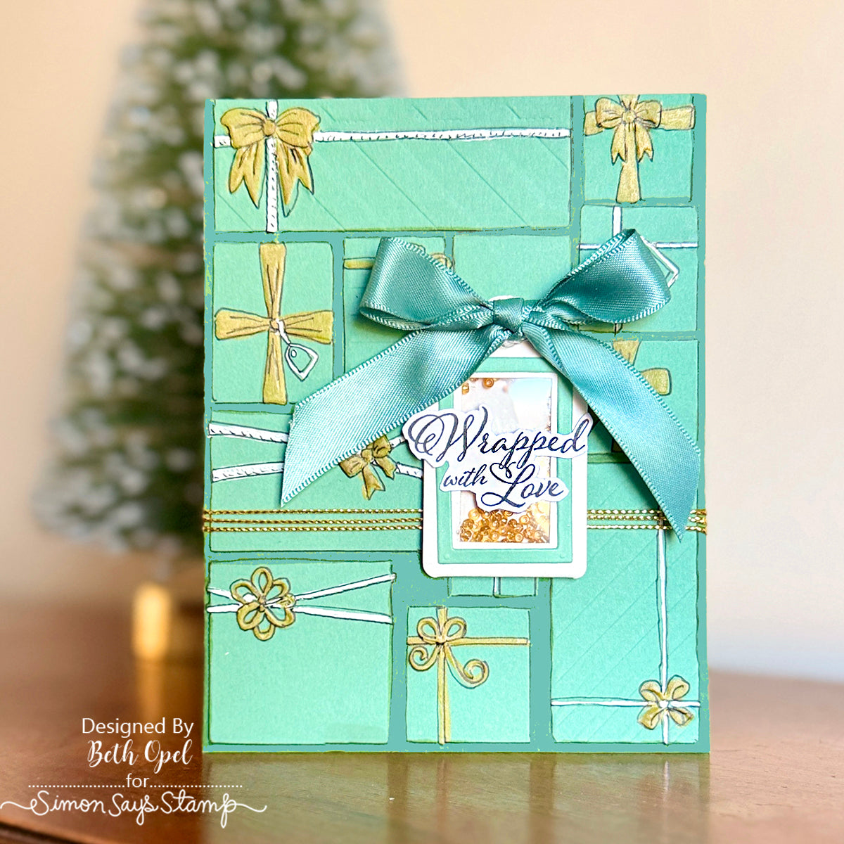 Simon Says Stamp Embossing Folder All Wrapped Up sf553 Christmas Card | color-code:ALT03