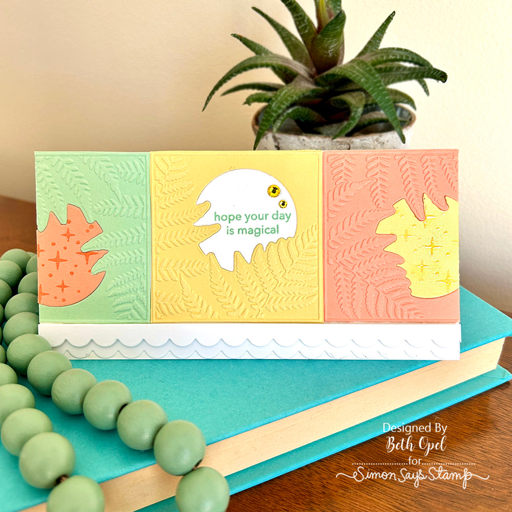 Simon Says Stamp Emboss And Cut Folder Sunny Fern sf270 Magical Day Card