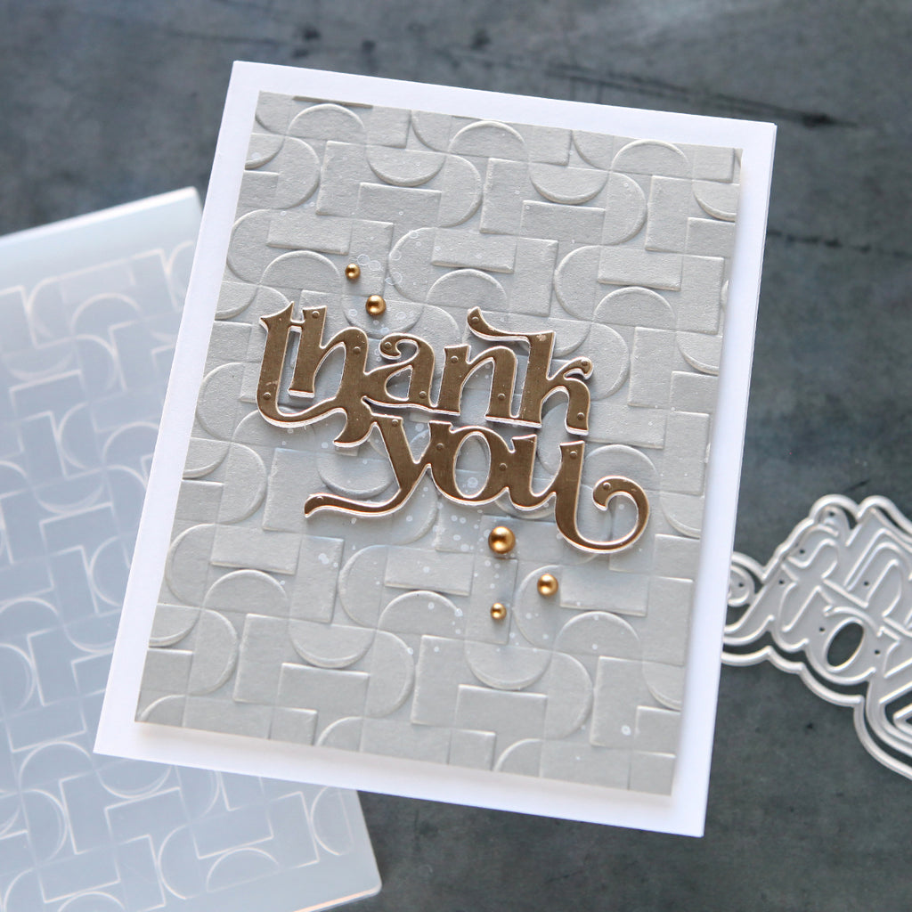 Simon Says Stamp Embossing Folder Demilune sf359 Thank You Card | color-code:ALT01