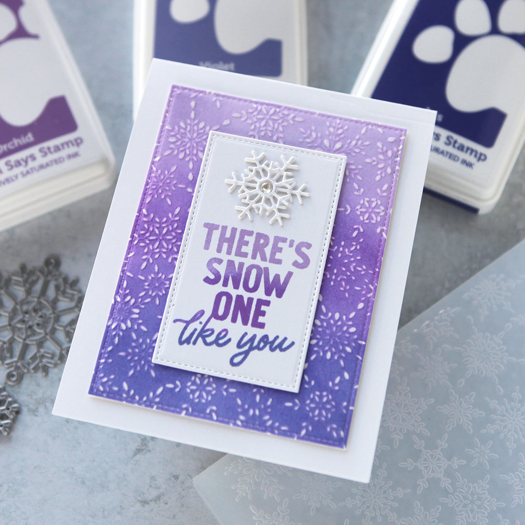  Simon Says Stamp Embossing Folder Cheery Snowflakes sf370 Thank You Card | color-code:ALT06