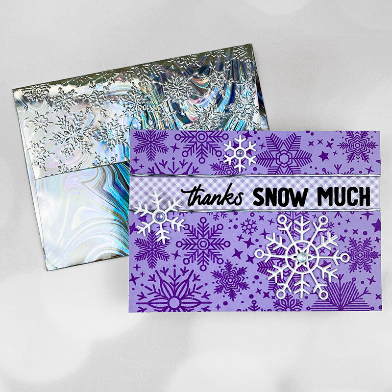 Simon Says Stamp Embossing Folder Cheery Snowflakes sf370 Thanks Card | color-code:ALT04