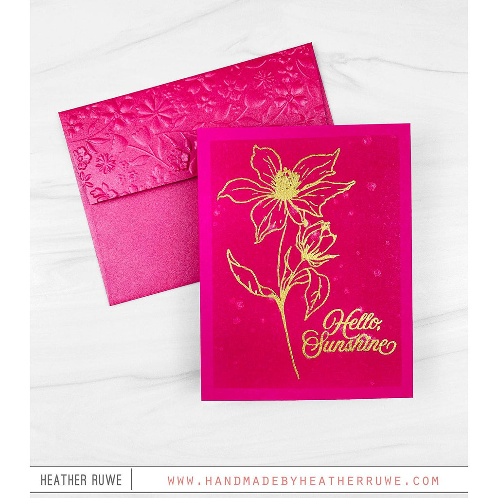 Simon Says Embossing Folder Floating Flowers sf393 Be Bold Hello Card | color-code:ALT06