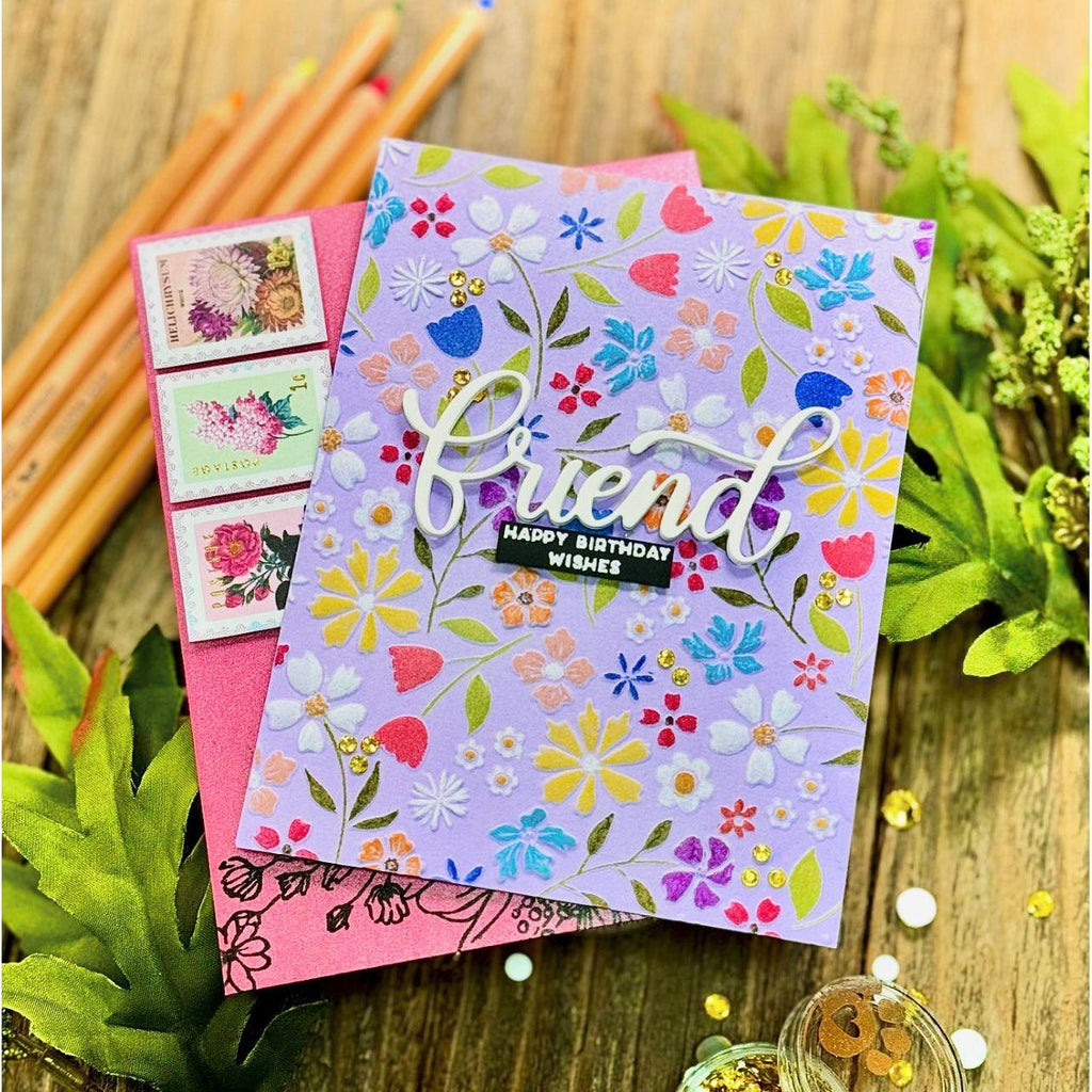 Simon Says Embossing Folder Floating Flowers sf393 Be Bold Birthday Card