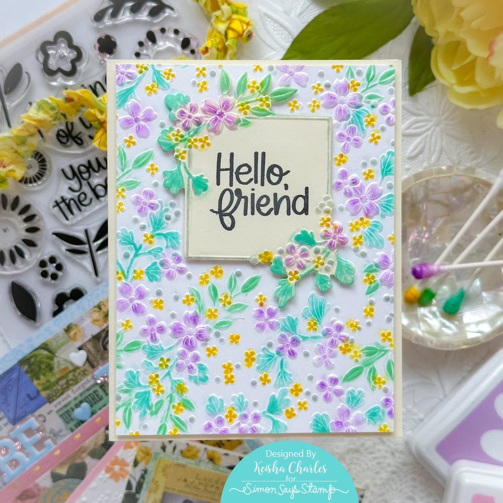 Simon Says Stamp Embossing Folder And Die Jubilee sfd262 Hello Card | color-code:ALT10