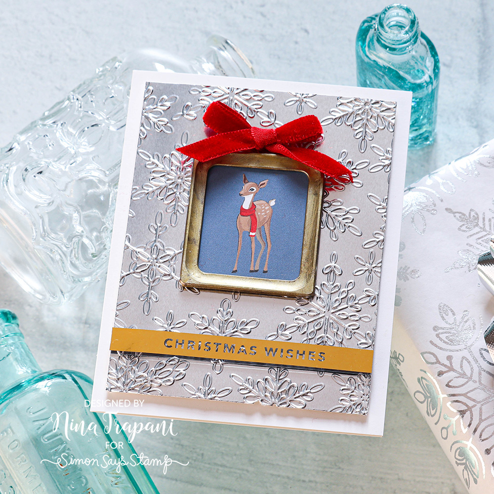 Simon Says Stamp Embossing Folder Threaded Snowflakes sf363 Holiday Card | color-code:ALT04