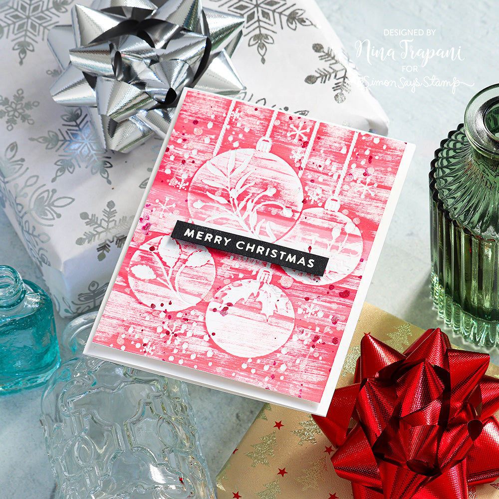 Simon Says Stamp Embossing Folder Verdant Ornaments sf366 Christmas Card | color-code:ALT03