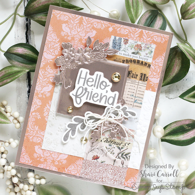 Simon Says Stamp Embossing Folder And Die Jubilee sfd262 Hello Card | color-code:ALT02