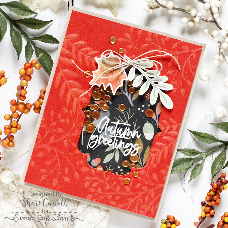 Simon Says Stamp Embossing Folder Wistful Leaves sf333 Autumn Card | color-code:ALT03
