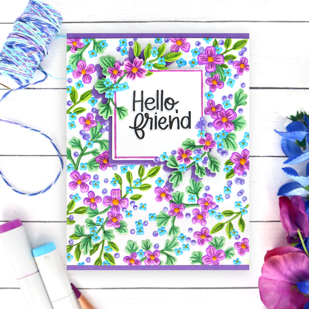 Simon Says Stamp Embossing Folder And Die Jubilee sfd262 Hello Card | color-code:ALT01