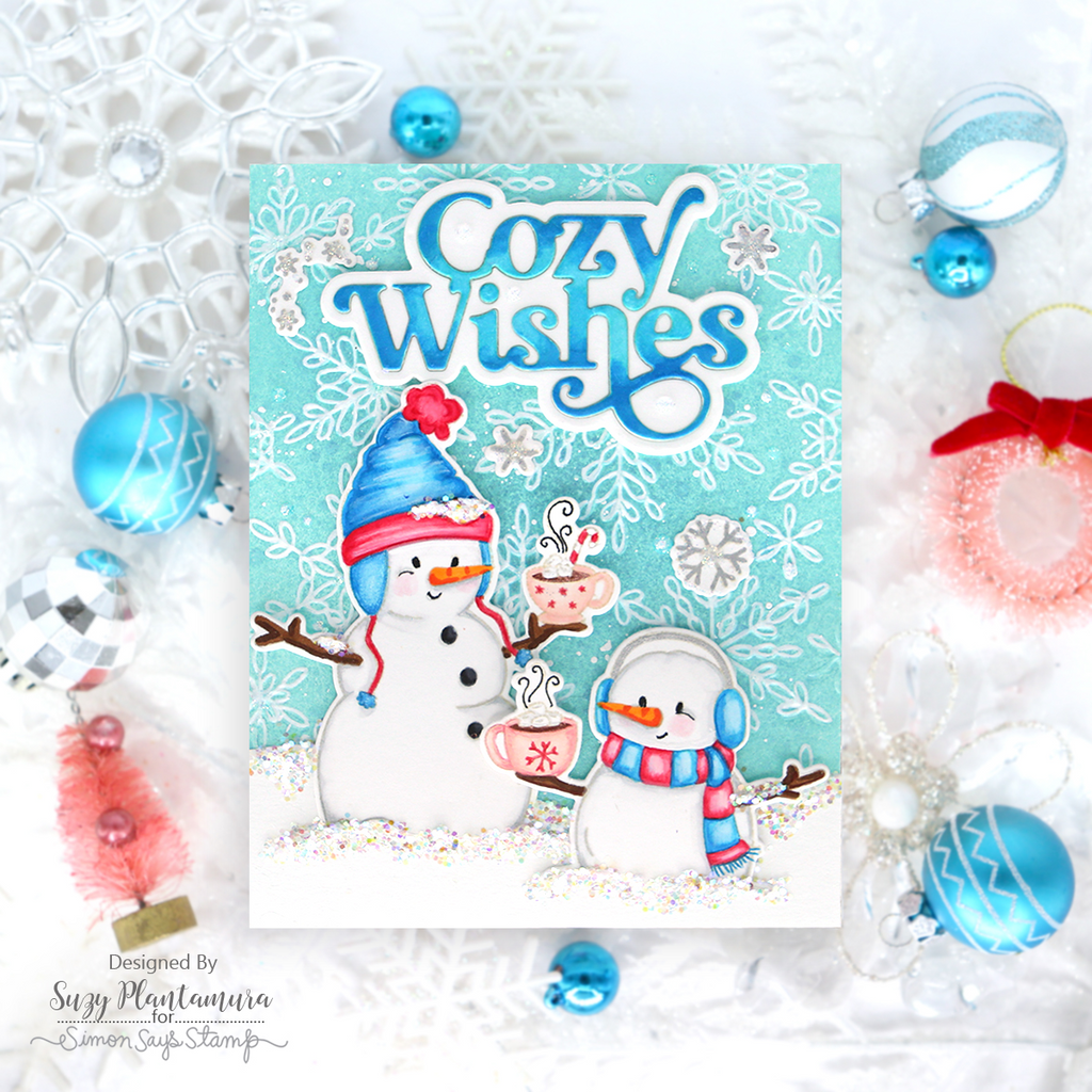Simon Says Stamp Embossing Folder Threaded Snowflakes sf363 Holiday Card | color-code:ALT02