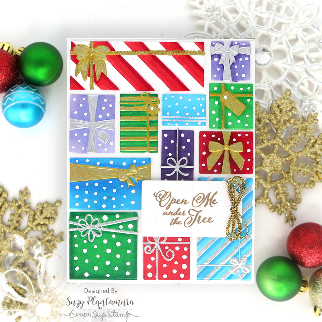 Simon Says Stamp Embossing Folder All Wrapped Up sf553 Christmas Card | color-code:ALT01