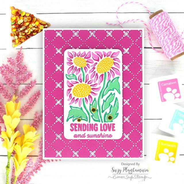 Simon Says Embossing Folder Criss Cross Floral sf347 Encouragement Card | color-code:ALT04