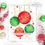 Simon Says Stamp Embossing Folder Verdant Ornaments sf366 Christmas Card | color-code:ALT01