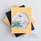 Simon Says Embossing Folder Criss Cross Floral sf347 Hello Card | color-code:ALT07