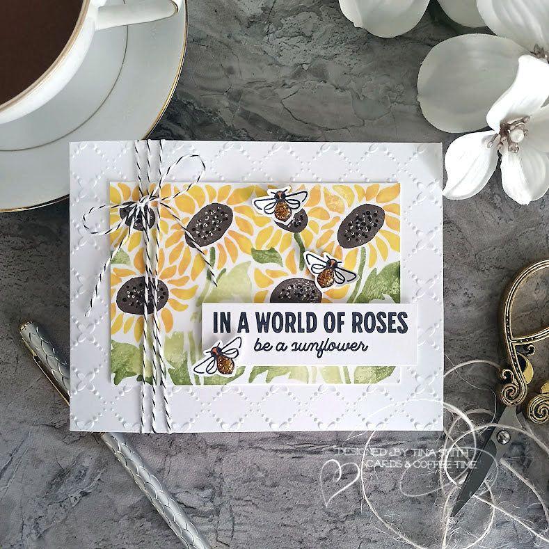 Simon Says Embossing Folder Criss Cross Floral sf347 Encouragement Card | color-code:ALT05