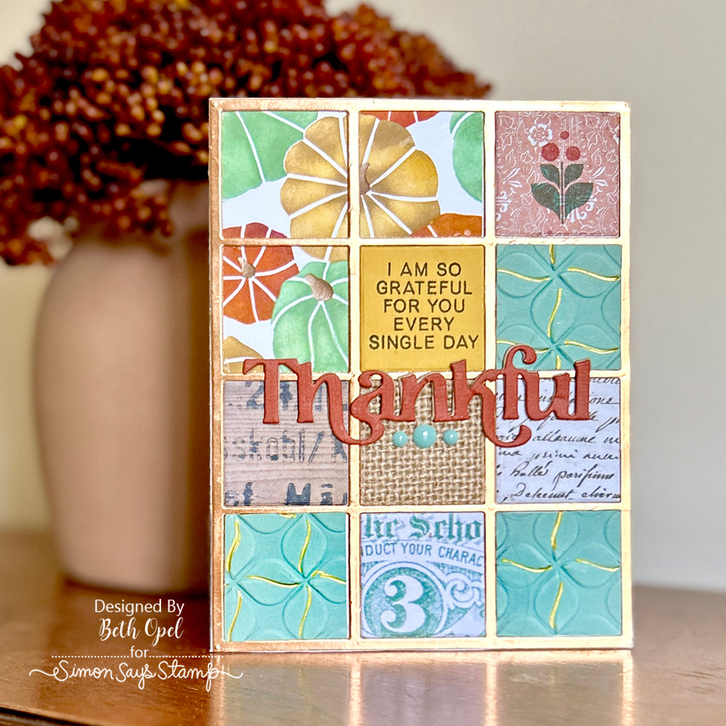 Simon Says Stamp Embossing Folder Modern Loop sf541 Thank You Card Thankful Card