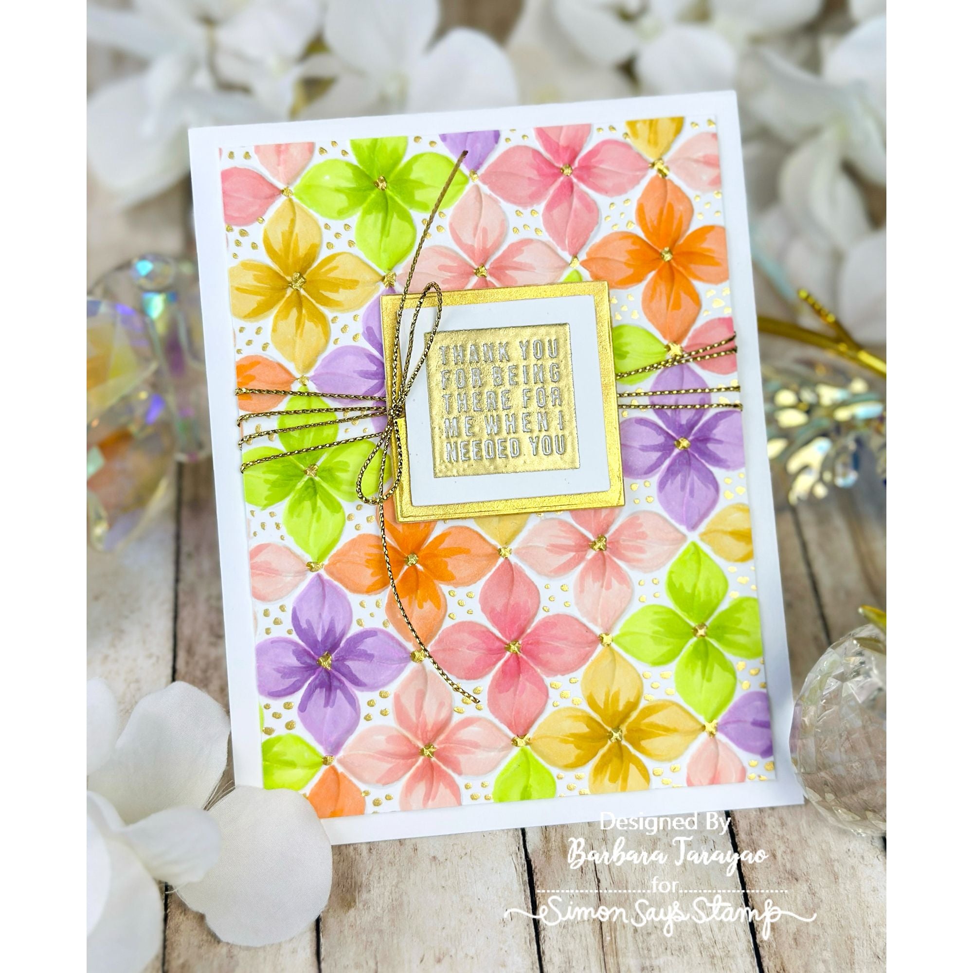 Simon Says Stamp Embossing Folder Modern Loop sf541 Thank You Card