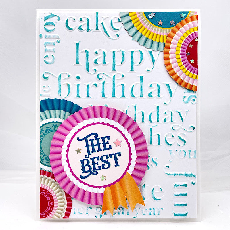 Simon Says Stamp Embossing Folder Birthday Sentiments sf528 Birthday Card