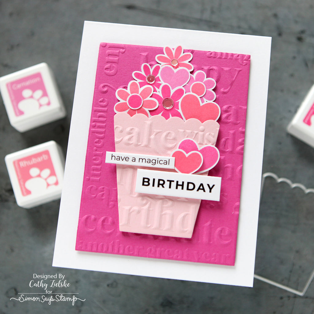 Simon Says Stamp Embossing Folder Birthday Sentiments sf528 Birthday Card | color-code:ALT08