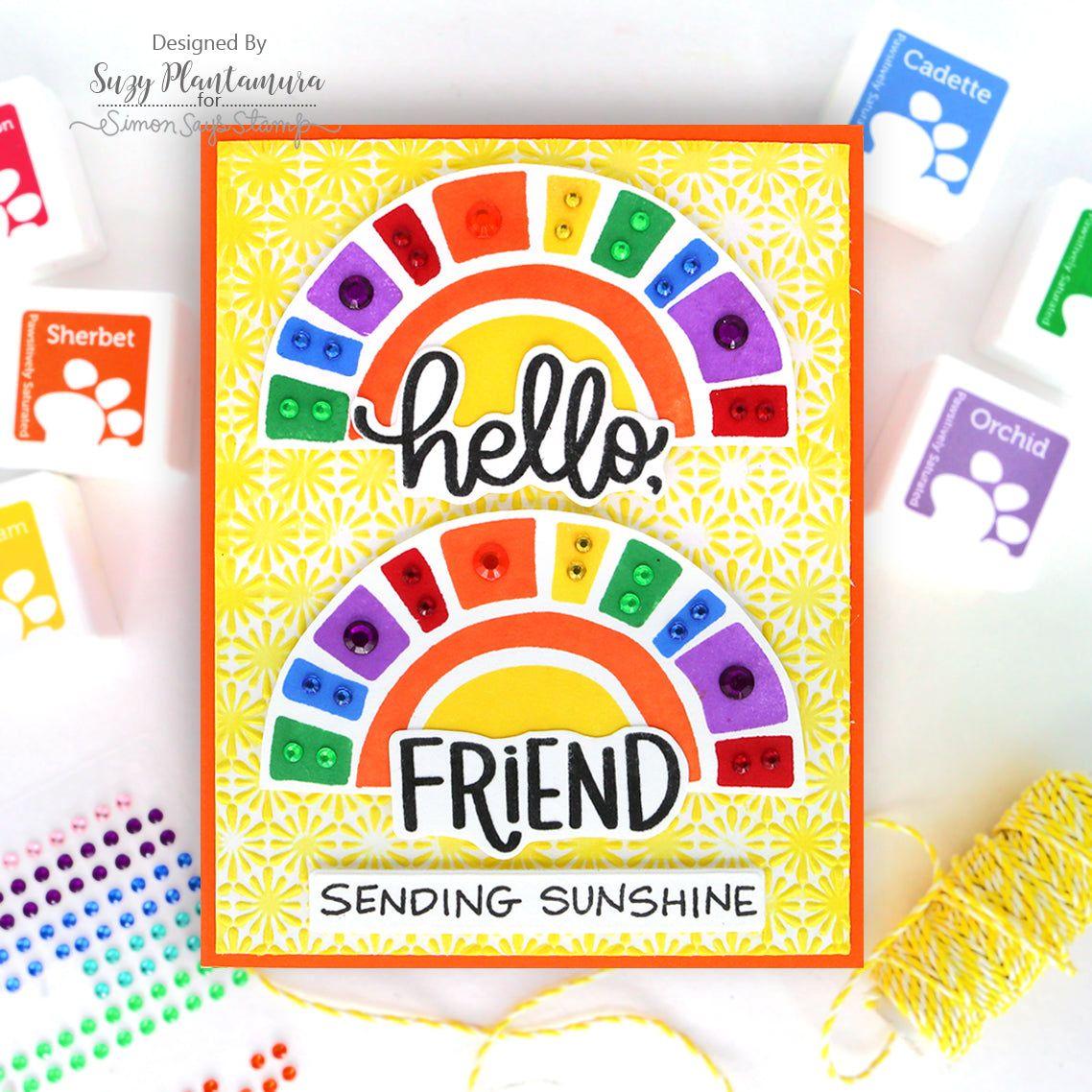 Simon Says Stamp Embossing Folder Star Lattice sf334 Sunny Card | color-code:ALT07