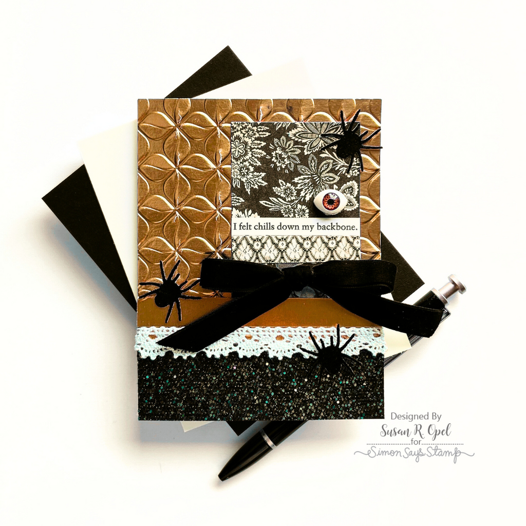 Simon Says Stamp Embossing Folder Modern Loop sf541 Thank You Card Halloween Card