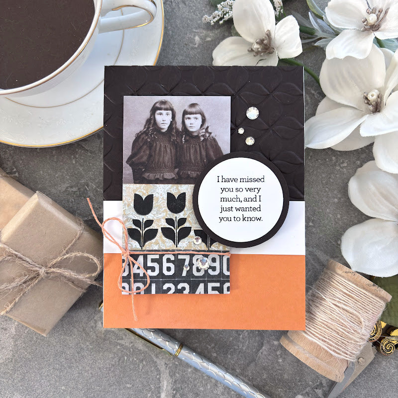 Simon Says Stamp Embossing Folder Modern Loop sf541 Miss You Card | color-code:ALT05