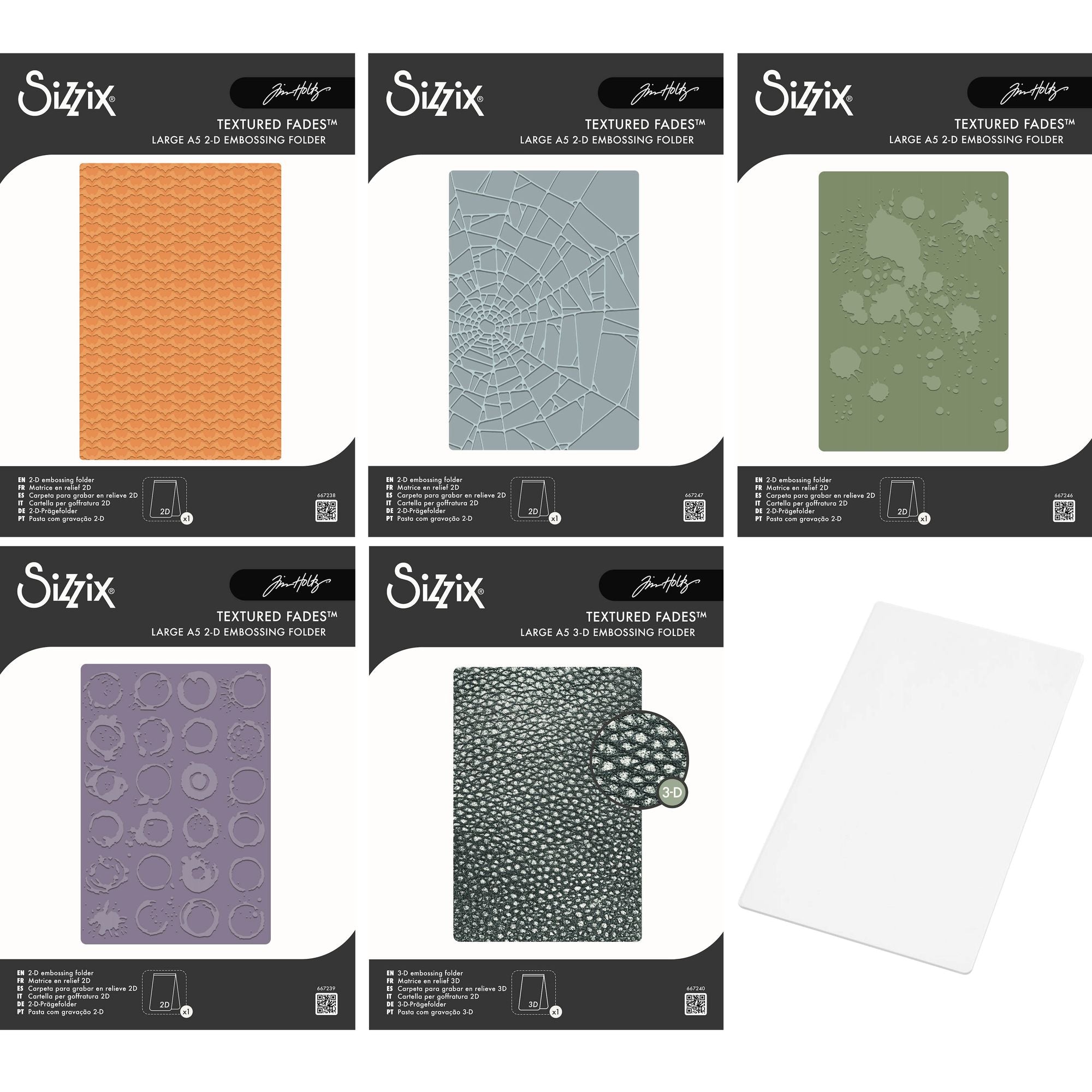 Tim Holtz Sizzix Large A5 Embossing Folders and Pad Halloween 2026 Bundle