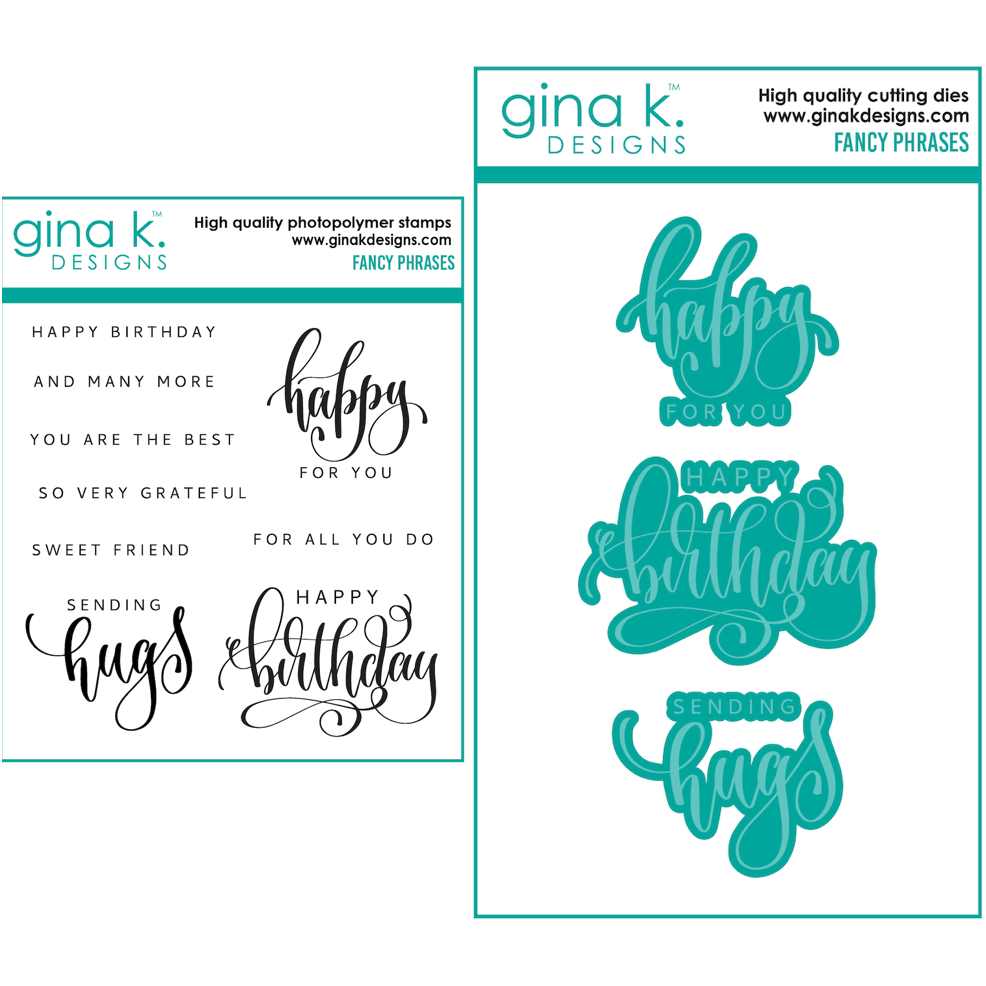 Gina K Designs Fancy Phrases Clear Stamps and Dies Set