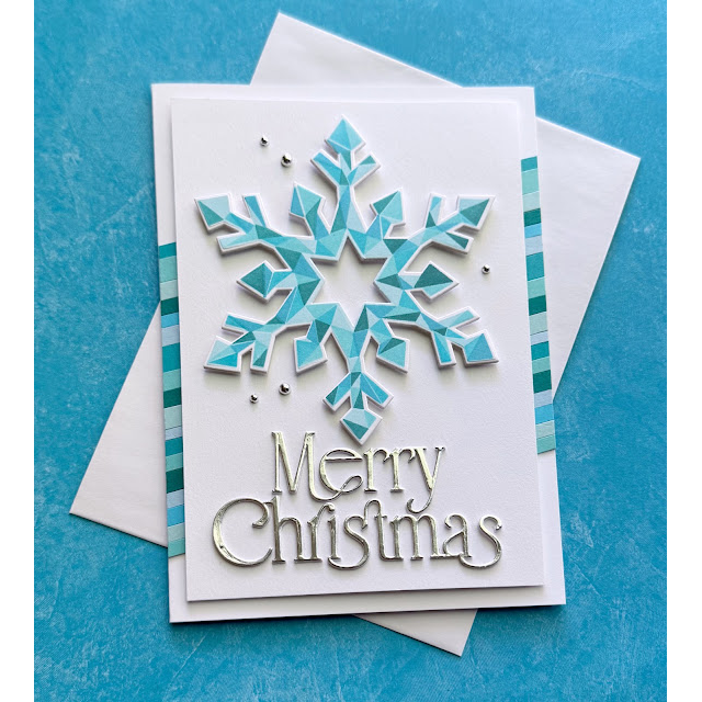 Simon Says Stamp Stencils and Dies Fractile Snowflake set1338fs Stamptember Lisa Addesa Christmas Card | color-code:ALT03