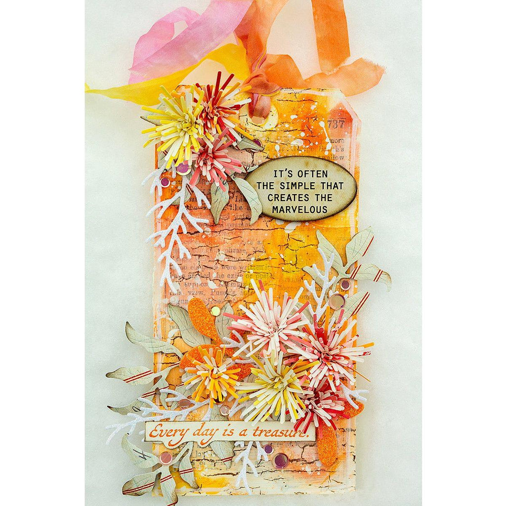 Tim Holtz Distress Ink Pad Candied Apple Ranger TIM43287 Fringed Flowers Project | color-code:ALT9093