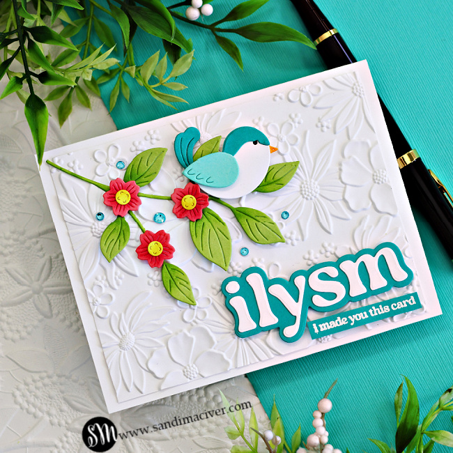 Simon Says Stamp Fun Birdie Wafer Die s1086 Happy Camper ILYSM Card | color-code:ALT07
