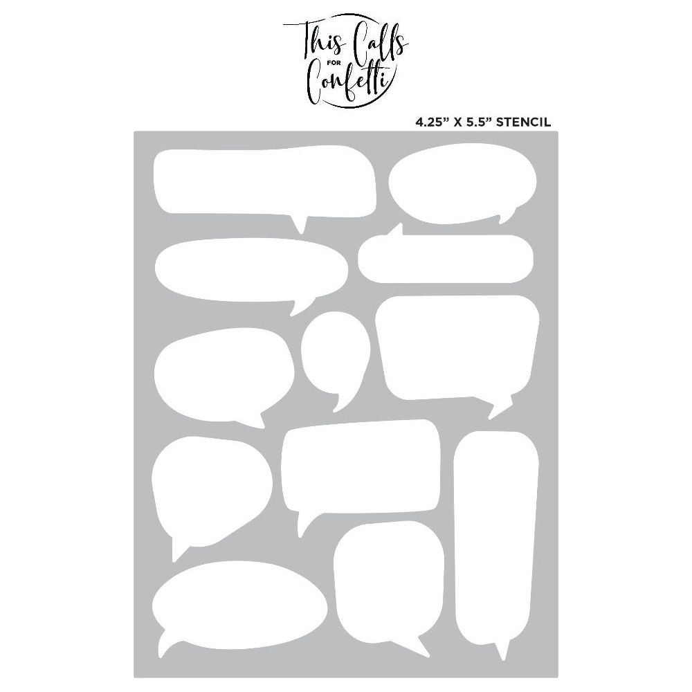 This Calls For Confetti Chatty Stencil 4.25 x 5.5 inches