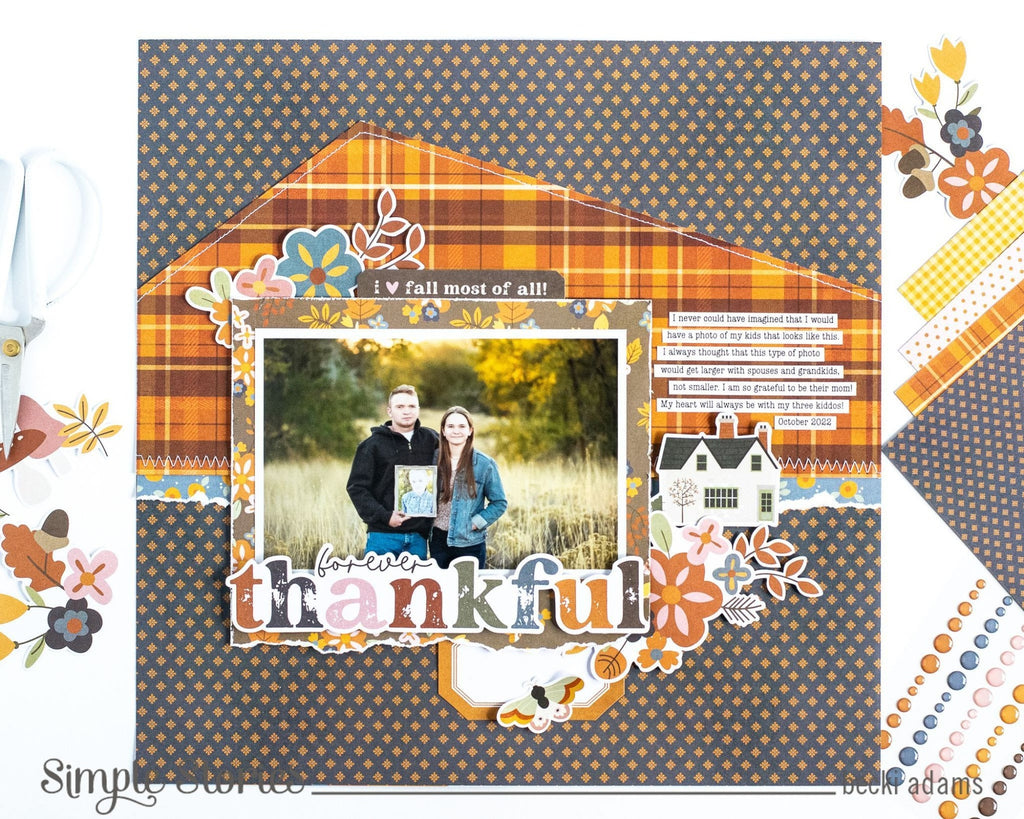 Simple Stories Acorn Lane Floral Bits And Pieces 21020 Forever Thankful Autumn Layout