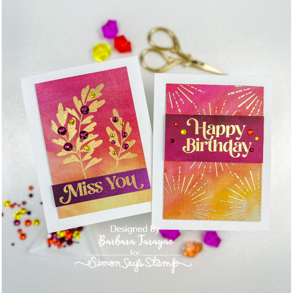 Simon Says Stamp Pawsitively Dazzling Gems Warm Tones se110 Celebrate Warm Tone Cards