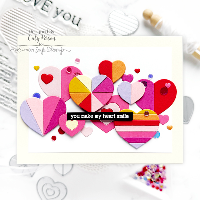 Simon Says Stamp! Simon Says Stamp GEOMETRIC BUILDERS HEARTS Wafer Dies sssd112367 Friend Card | color-code:ALT02