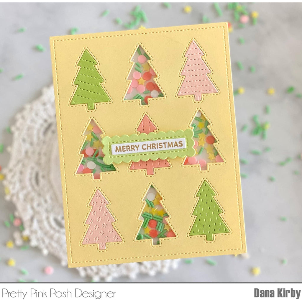 Pretty Pink Posh Tree Cover Dies shaker card