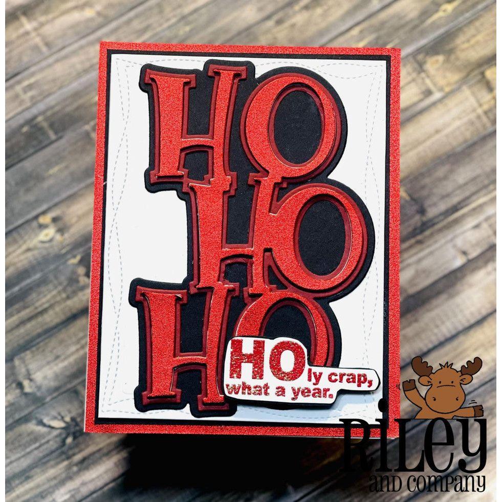 Riley And Company Funny Bones Ho Ho Holy Crap Cling Rubber Stamp rwd-1201 ho ho ho