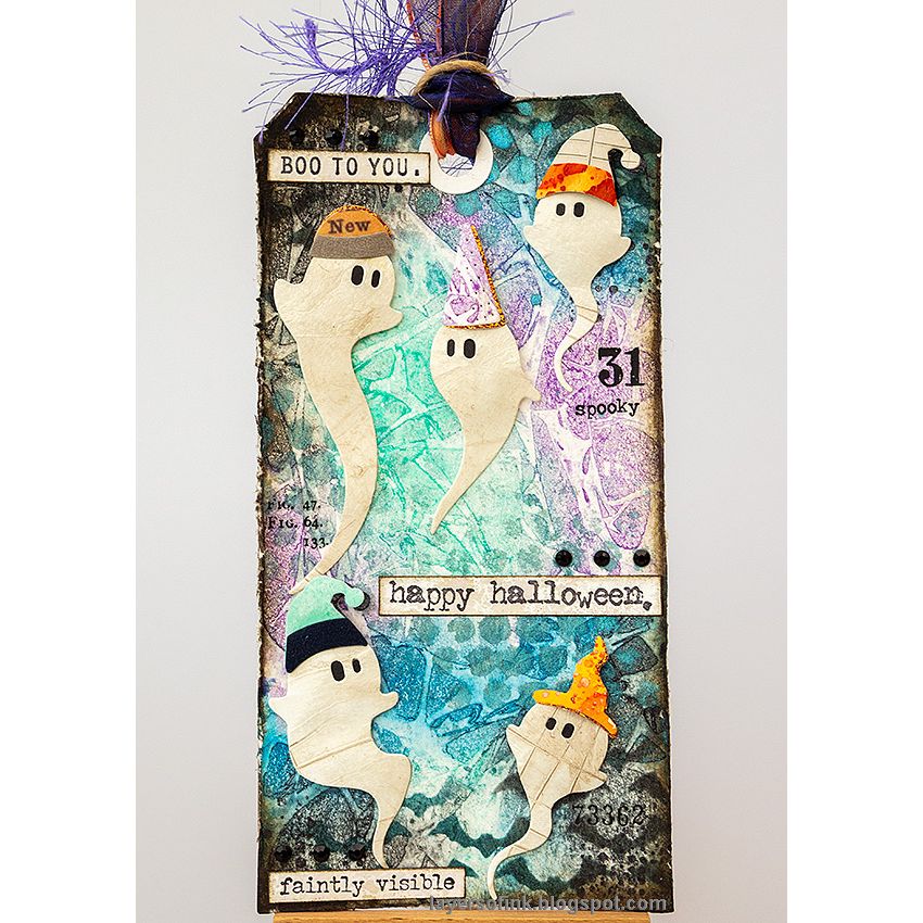 Simon Says Stamp Swirling Ghosts Wafer Dies s1188 Stamptember Anna-Karin Evaldsson Quirky Halloween Tag | color-code:ALT04