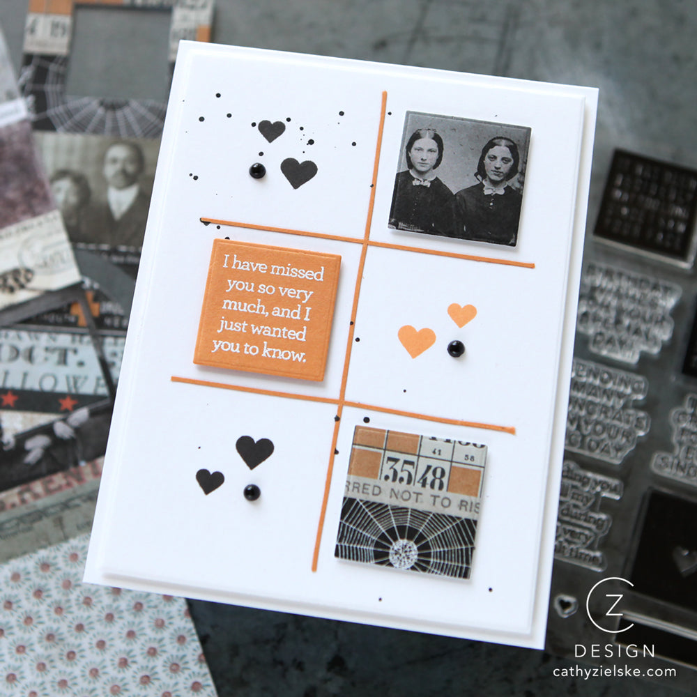 CZ Design Stamps and Dies A2 Grid Basics Bundle set1065ag Miss You Card | color-code:ALT01