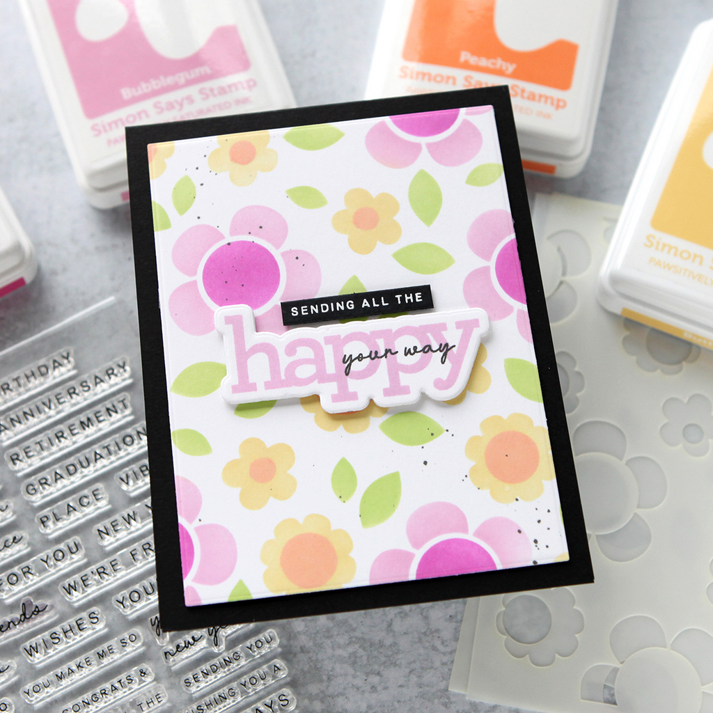 CZ Design Clear Stamps Happy Combos cz387c Be Bold All the Happy Card | color-code:ALT03